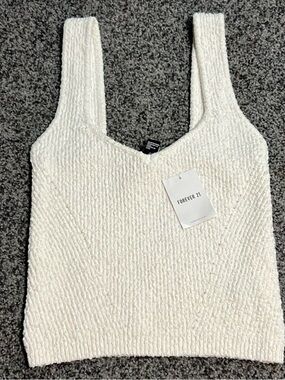 Forever 21 WhiteTextured Knit Tank